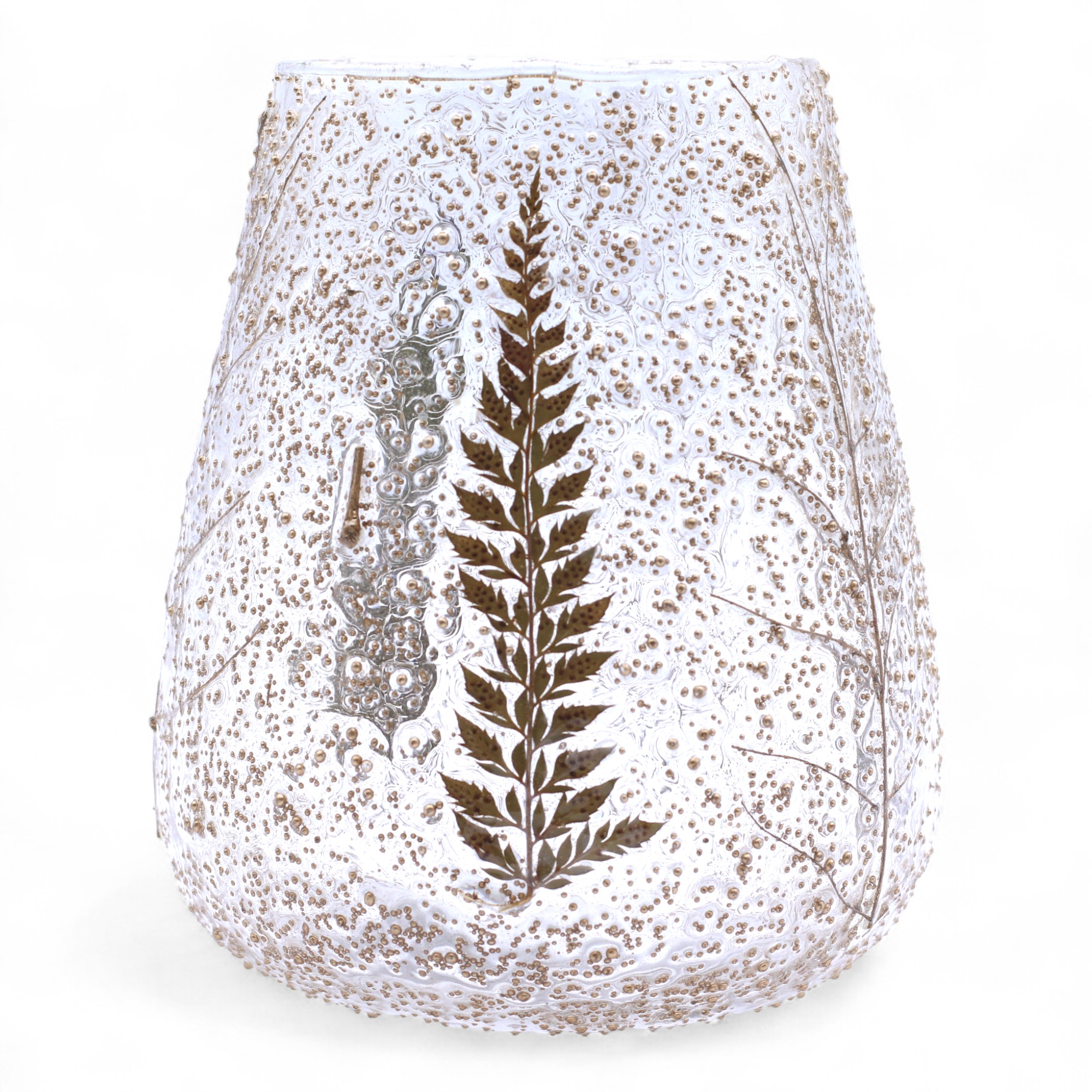 Natural Floral Glass - Large Bowl Candle Holder - Pino - (15x12cm)